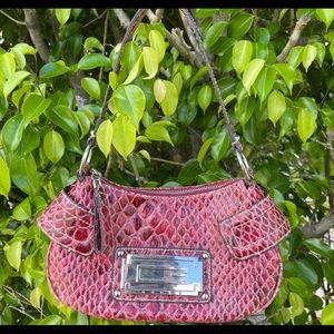 Guess y2k red alligator skin purse